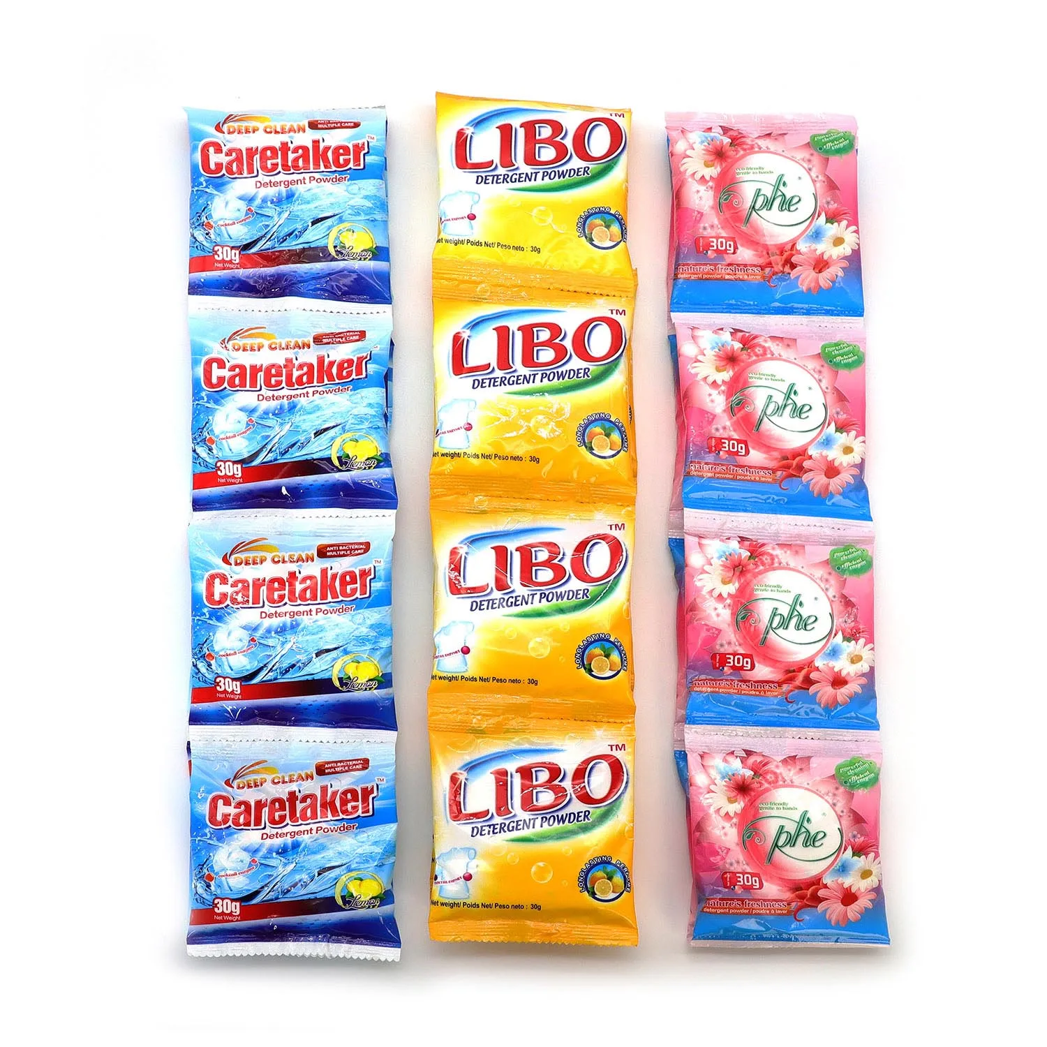 Small sachets high foam laundry detergent washing powder 15g 25g 30g 50g 60g 90g 100g