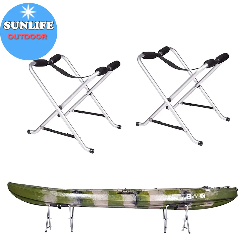 SUNLIFE  Folding Kayak Ground Paddleboard Boat Kayak Storage Stand 2 Display Racks 110 Lbs