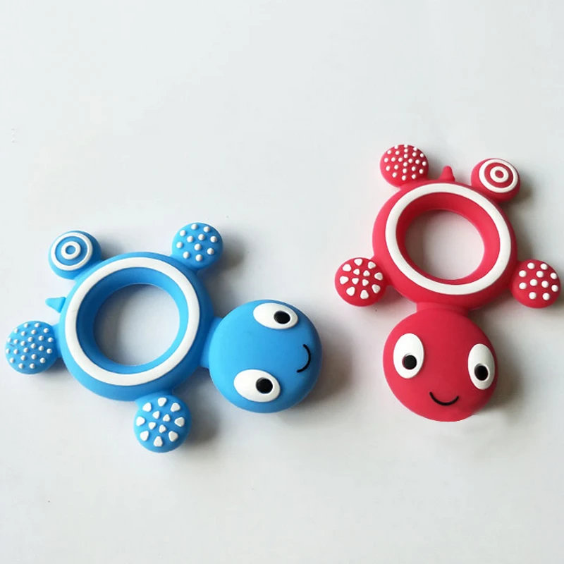 Wholesale New Design Tortoise Shape Sensory  Soft Bpa Free Baby Teether Silicone Toys