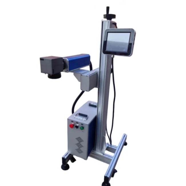 Online Flying Fiber Laser Marking Machine cigarette code laser engraving machine