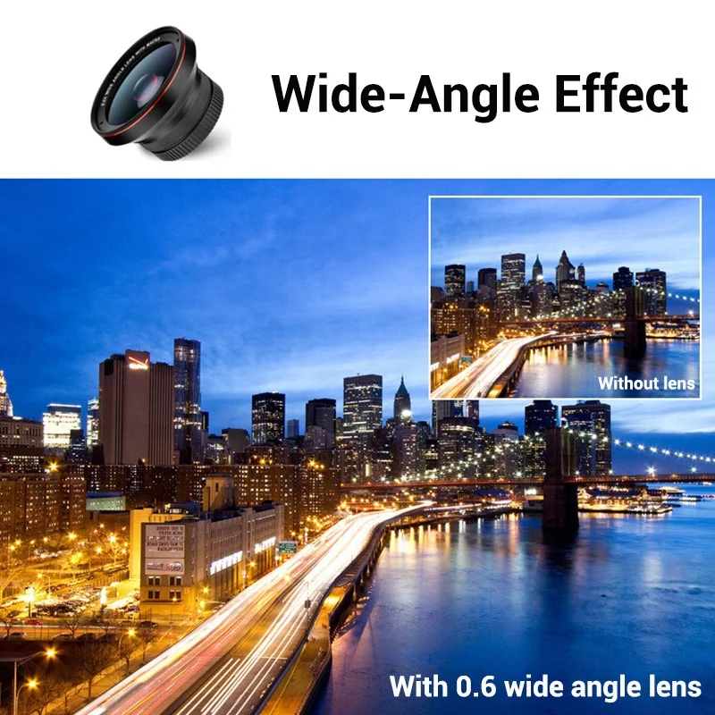 Pro Phone Macro Lens 0.6 Wide Angle Lens 2in1 Multi-layer Coating Phone Camera Lens