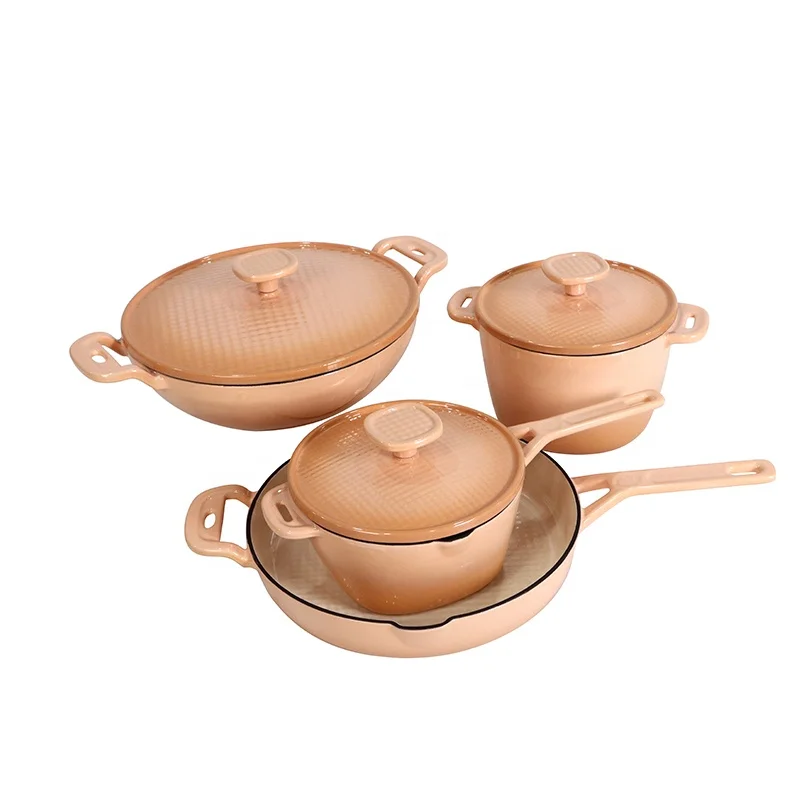 Kitchenware Enamel Cookware 6-Piece Cast Iron Pots and Pans Set Manufacturer