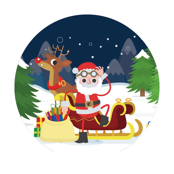 Happy Christmas Customized Festival Label Stickers Round Waterproof Labels Custom Logo Labels Coated Paper