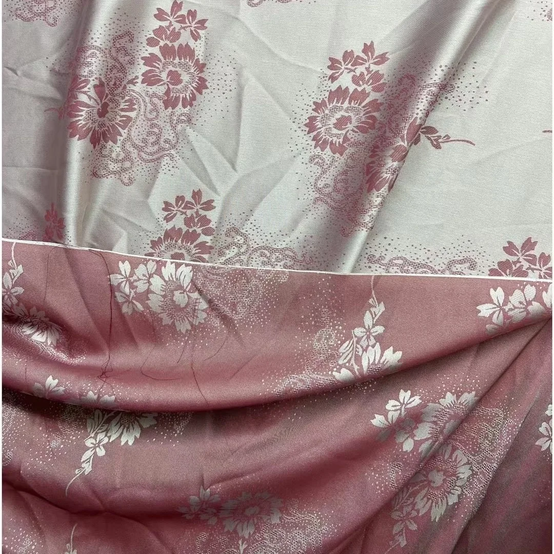 Wholesale Satin Cationic Jacquard 96%Polyester 4%Spandex 95gsm 150cm Floral & Geometric Pattern Woven Jacquard Fabric 55 Series