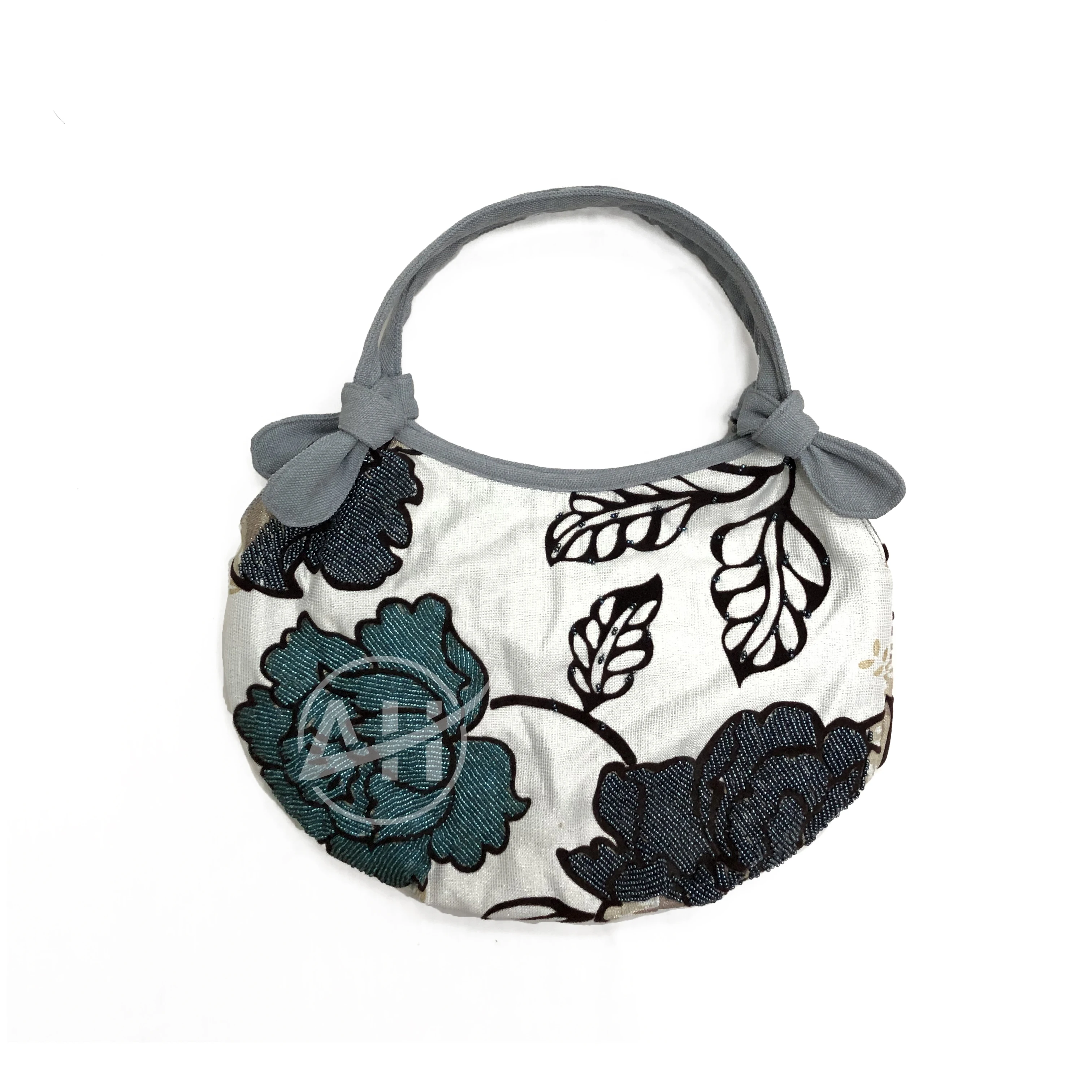 Women Beaded Bag with Damask Pattern Botanical Woman Beaded Shoulder Bag Copper Bronze Beaded Floral Vietnam Handmade Handbag