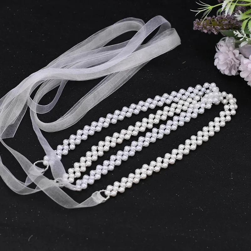Handmade Pearls Chain Belt Women Waist Accessories Beaded Belts Ladies Dress Waist Chain Wedding Belt Body Jewelry Belly Chains