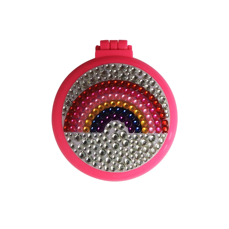 Professional Folding Mini Plastic Travel Pocket Comb hair brush with Mirror for girl