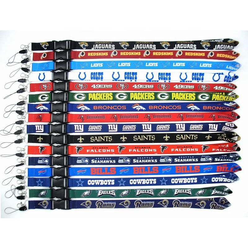 Wholesale NFL American Football Team Lanyards Chest Card Phone Neck Sling Strap Lengthen Buckle NFL Lanyard