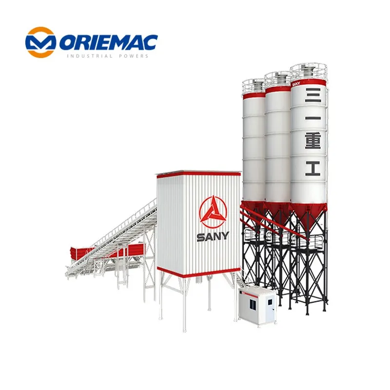 China HZS60X8 Concrete Mixing Plant 1000L Capacity Cement Batching Plant