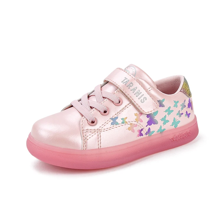 
Taranis spring new soft sole non-slip children board shoes girl pink butterfly transparent jelly sole shoes 