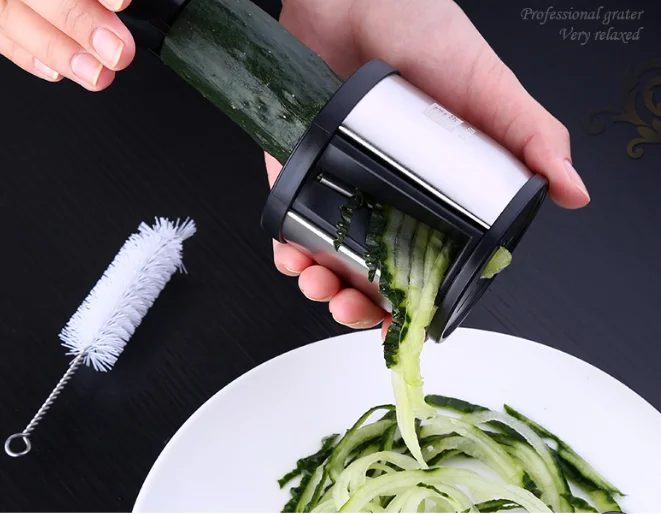 Vegetable Spaghetti Spiralizer Slicer Easy Spiral Noodle Carrot Kitchen Tools Carrot Grater With Cleaning Brush