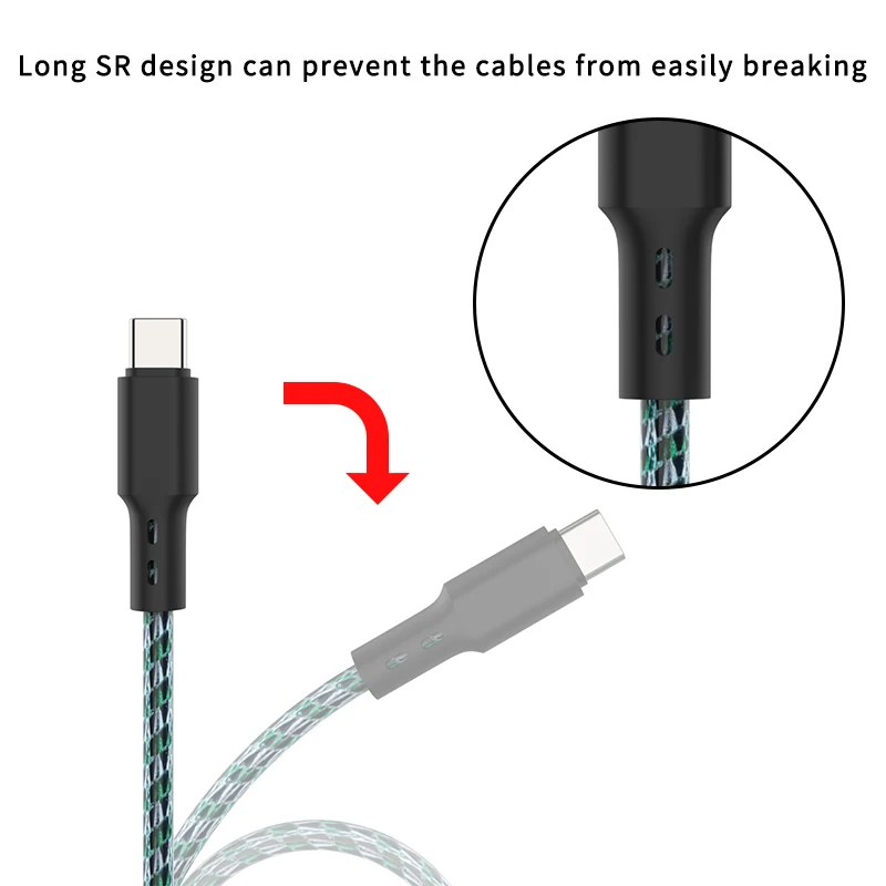 Schitec ISO9001 verified supplier 3ft 6ft 10ft fast charging durable braided type C cable USB wholesales