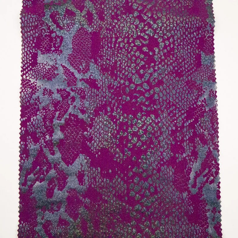 polyester dry fit glitter coated printed snakes skin fabric shinny foil printing spandex 4 way stretch fabric