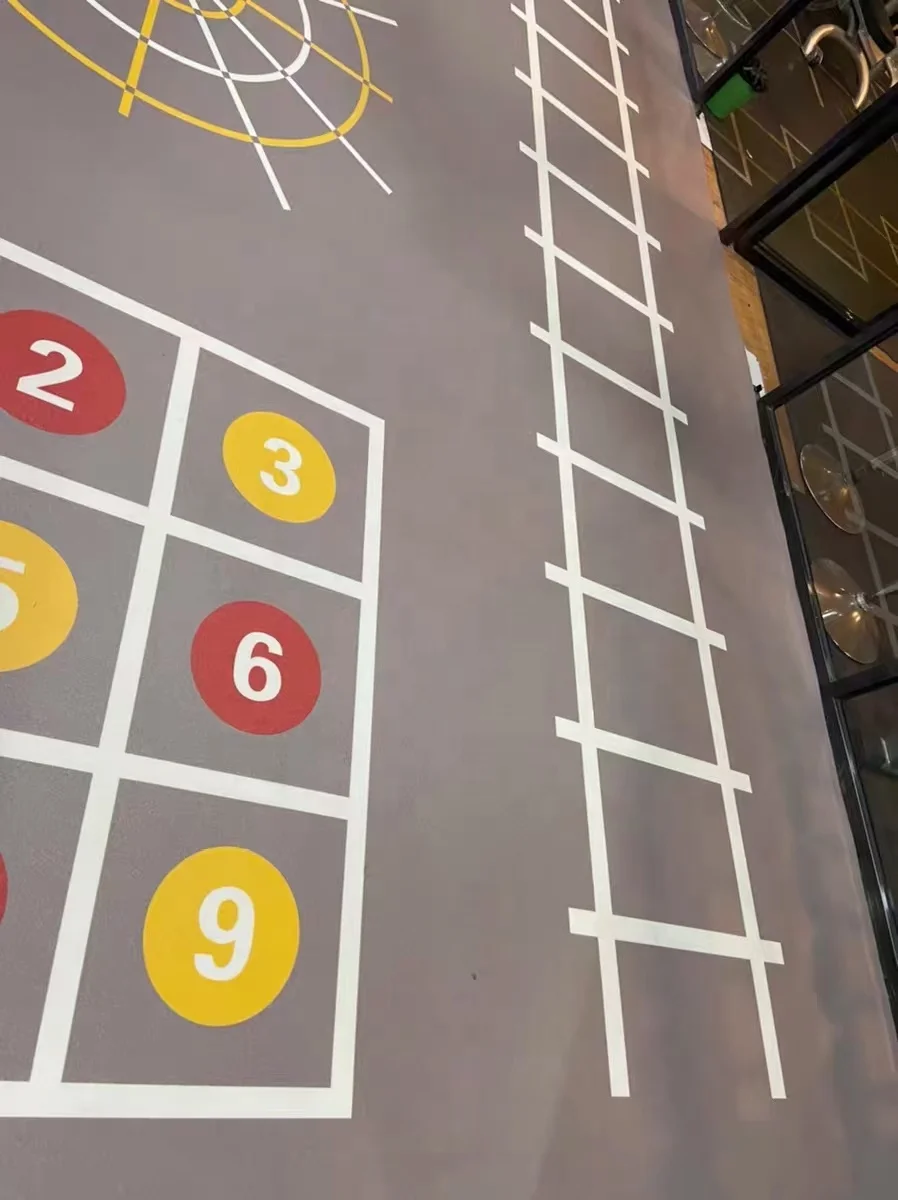 Gym pvc floor mat 360 Functional bamboo flooring  Custom Pattern artificial grass & sports flooring