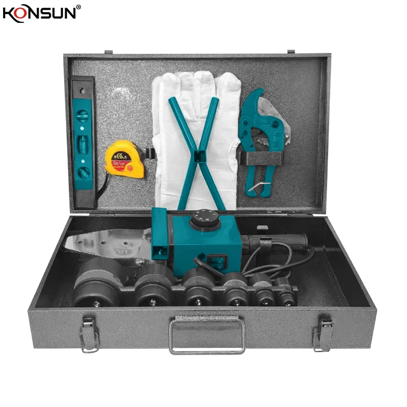 KONSUN 20-63mm PPR Pipe Fitting Welding Hot Heating Melting Machine Plastic Welders ppr welding machine set