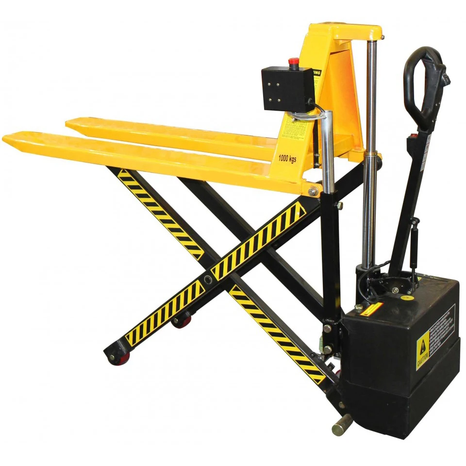REDDOT new-launched object-sensing electric automatic height adjust high hand scissor lift pallet truck