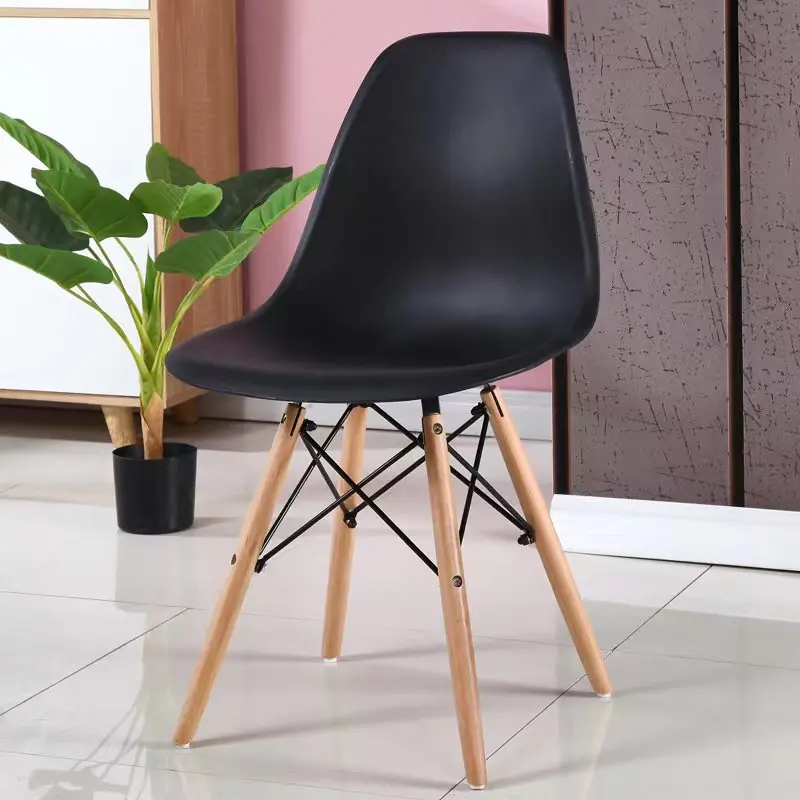 Hot sale wholesale custom wooden outdoor designer plastic dining chair with wood legs