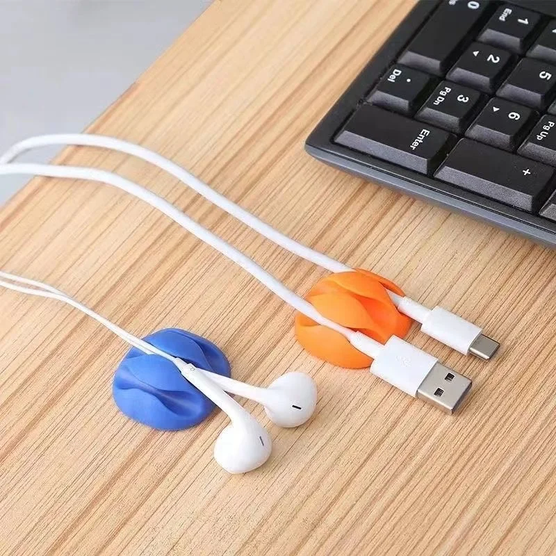 Colorful Desktop USB Charge Data Cable Wire Cable Holder Organizer Sticky Self-Adhesive cable clamp management