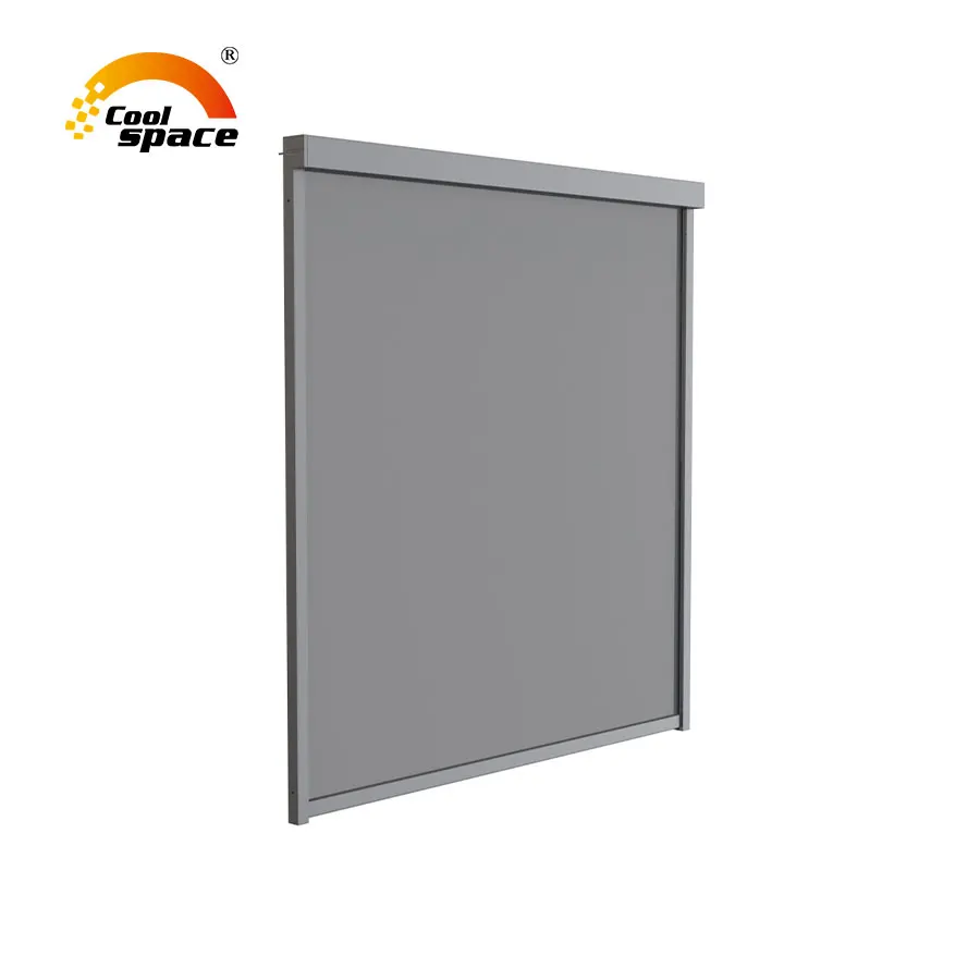 Automatic zip track blind / outdoor vertical roller awning motorized with various fabric customized