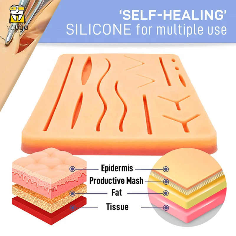 Suture Simulator Suturing Practice Skin Model Surgical Silicone Suture Training Kit