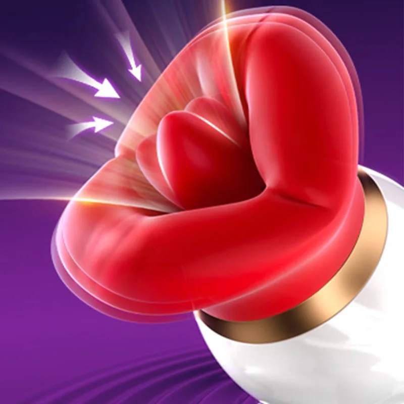 HMJ wholesale female waterproof good quality 2 in 1 rose sex toy sucker  tongue dildo sucking and licking clitoral stimulation