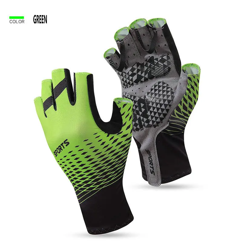 Factory wholesale summer half finger cycling gloves breathable cooling sun protection bike gloves custom antislip cycling gloves