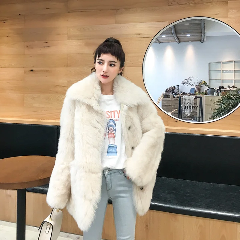 New Design Women Winter Thick Warm Long Sheepskin Shearling Coat Double Face Shearling Leather Coat For Ladies