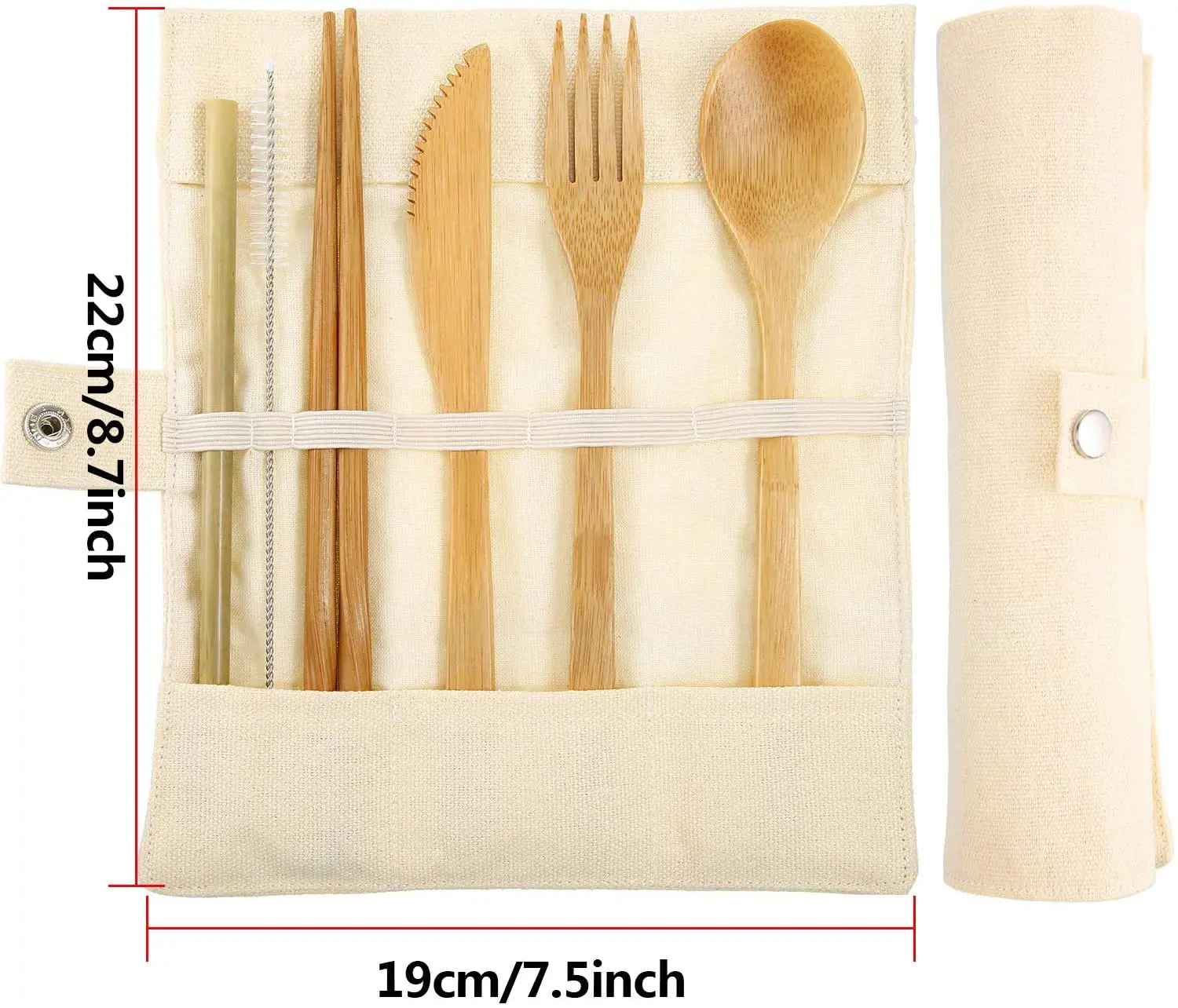 Wholesales Bamboo Spoon Wooden Fork Knife Kits Wooden chopsticks Bamboo Cutlery Straw Set