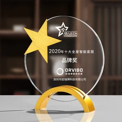 Good Design Trofeo Di Cristallo Wholesale Fine Workmanship Factory Price Glass Crystal Trophy