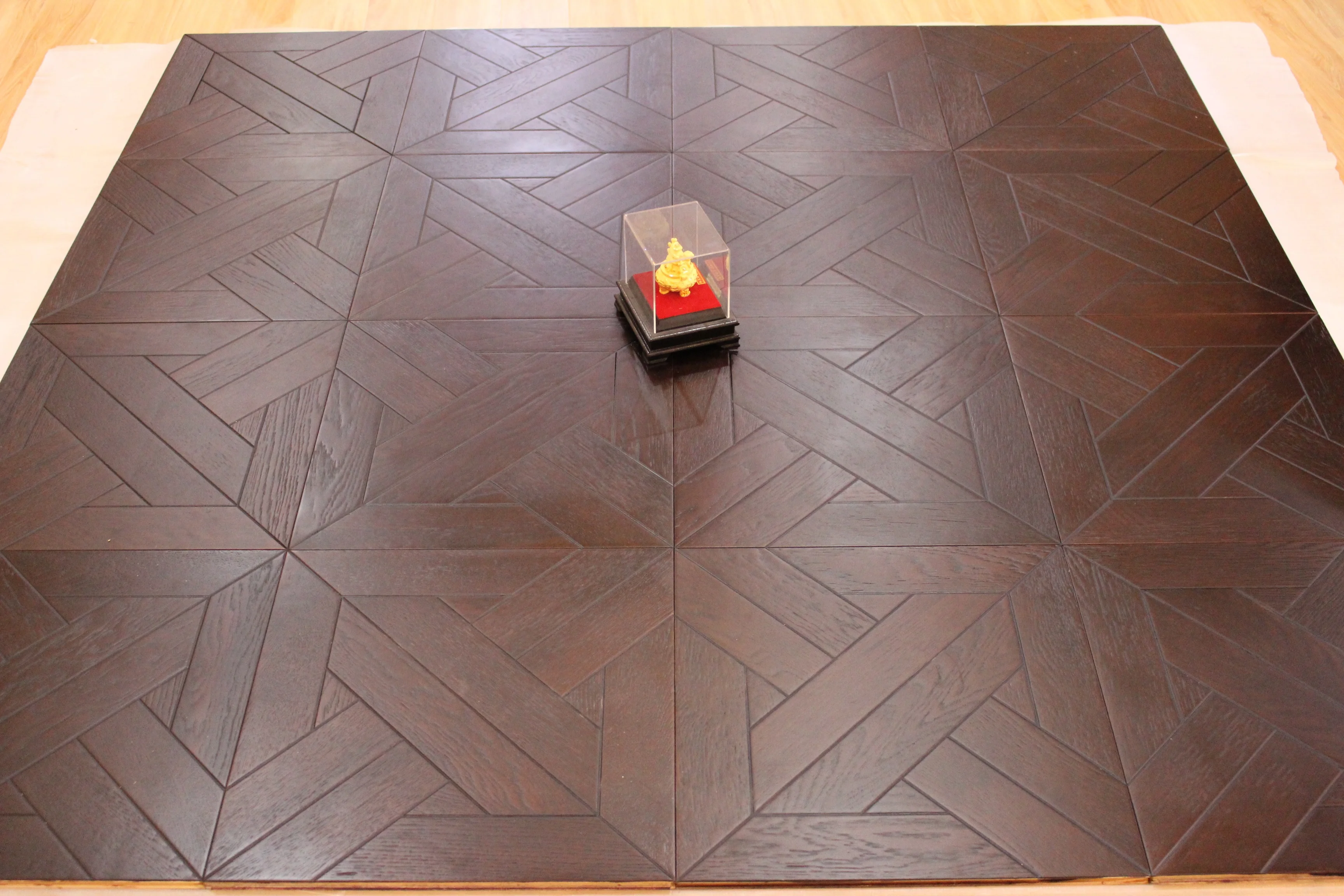 American Oak Black Brown  Inlay Art Parquet Flooring