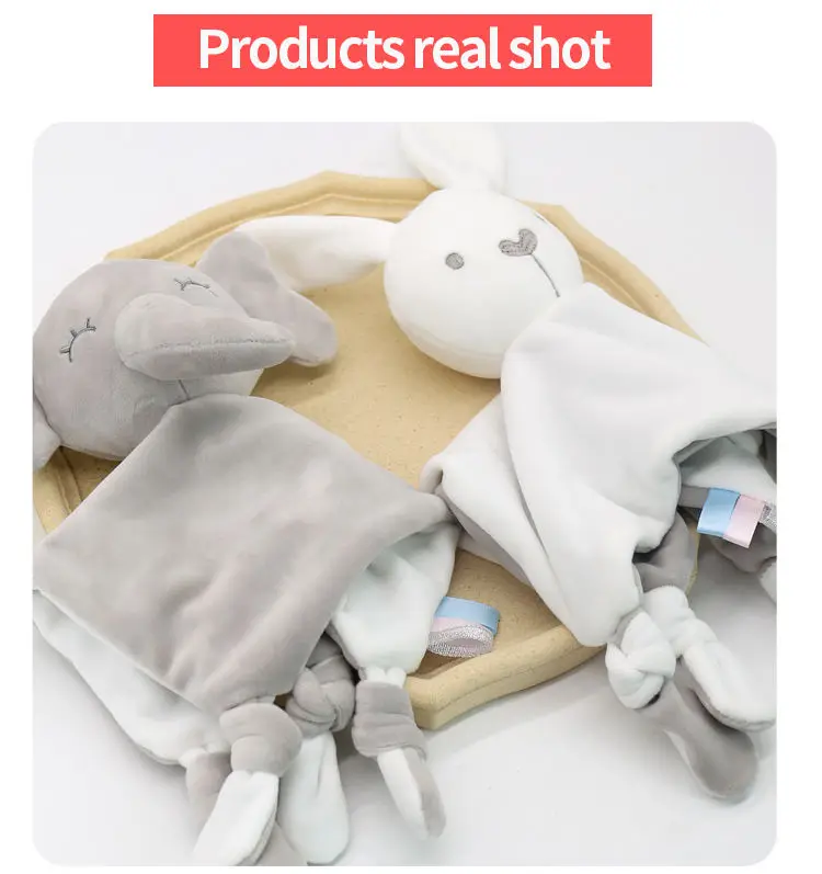 Baby Toys Stuffed Animal Super Soft Plush Soothing Sensory Elephant Security Baby Blanket Towel Infant Fabric baby towel Newborn