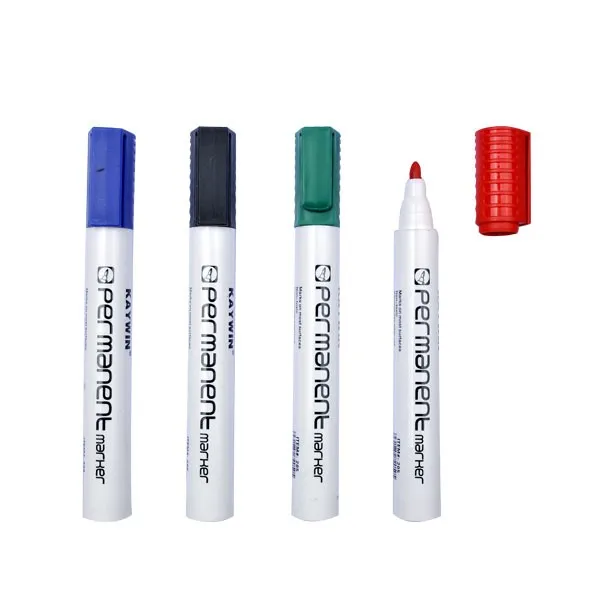 Customized high quality school office black permanent marker pen with colored ink