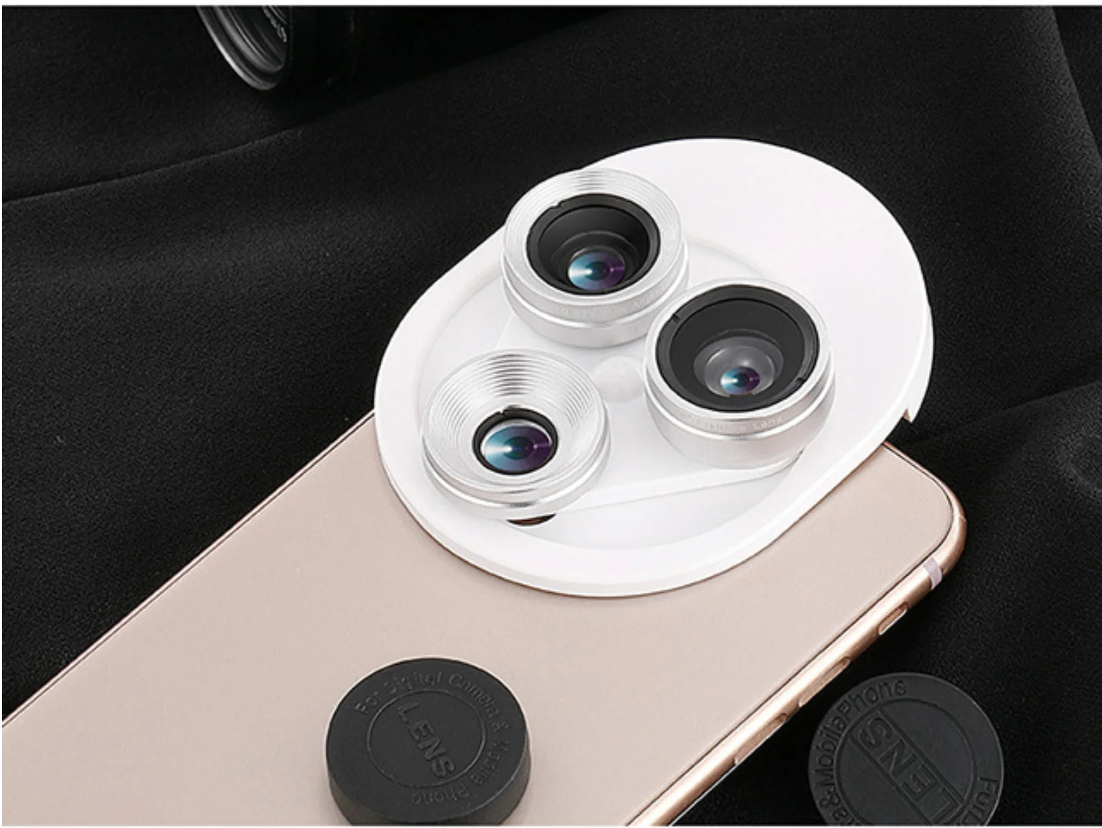 
The latest Wide-angle Fisheye Integral Turntable Mobile Phone Lens Mobile Phone External Camera Trinity Lens 