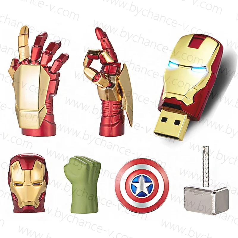 Классный деловой подарок супергерой Железный человек американский капитан USB-флеш-драйвер креативный U-диск 8 г 16 32 64 128 для офиса