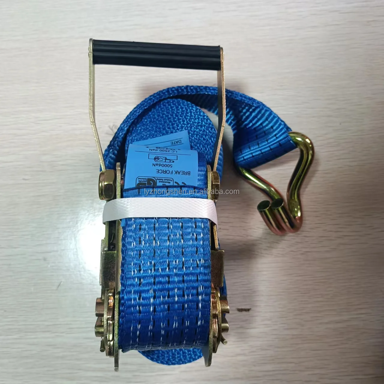 Heavy duty  50 mm 5000 kg polyester ratchet cargo straps ratchet tie down cargo lashing belts