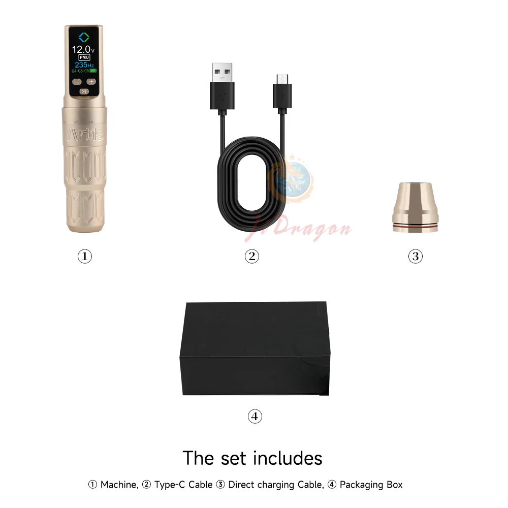 JiDragon New Arrival STAR Cordless Tattoo Machine with Magnetic Battery SMP Machine with Adjustable Stroke 2.5-4mm