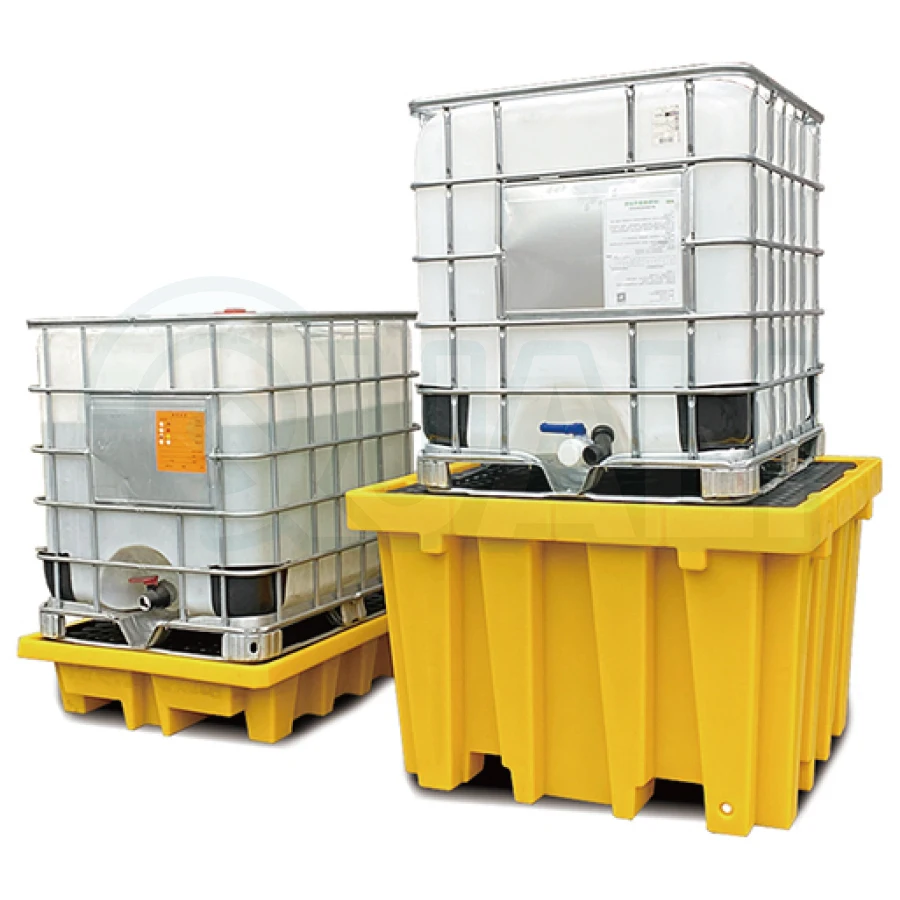 Quali High Quality Plastic Spill Pallet For IBC Barrel Use Heavy Duty Pallet For Two Tanks