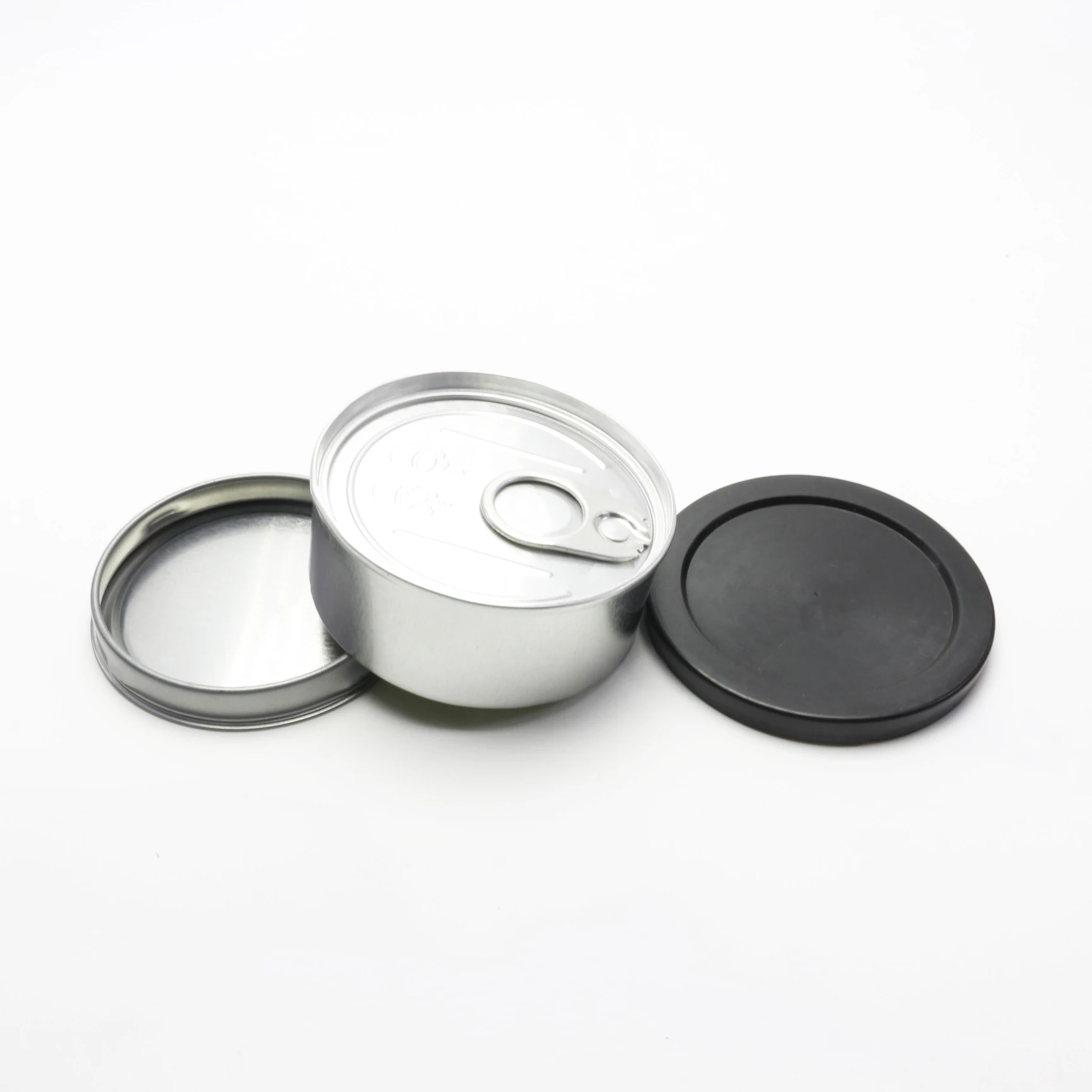 100ml Press It In Tuna Cans Self Seal Tins With Black Lids Bulk Small Tin Ring Pull Can TC-125AN