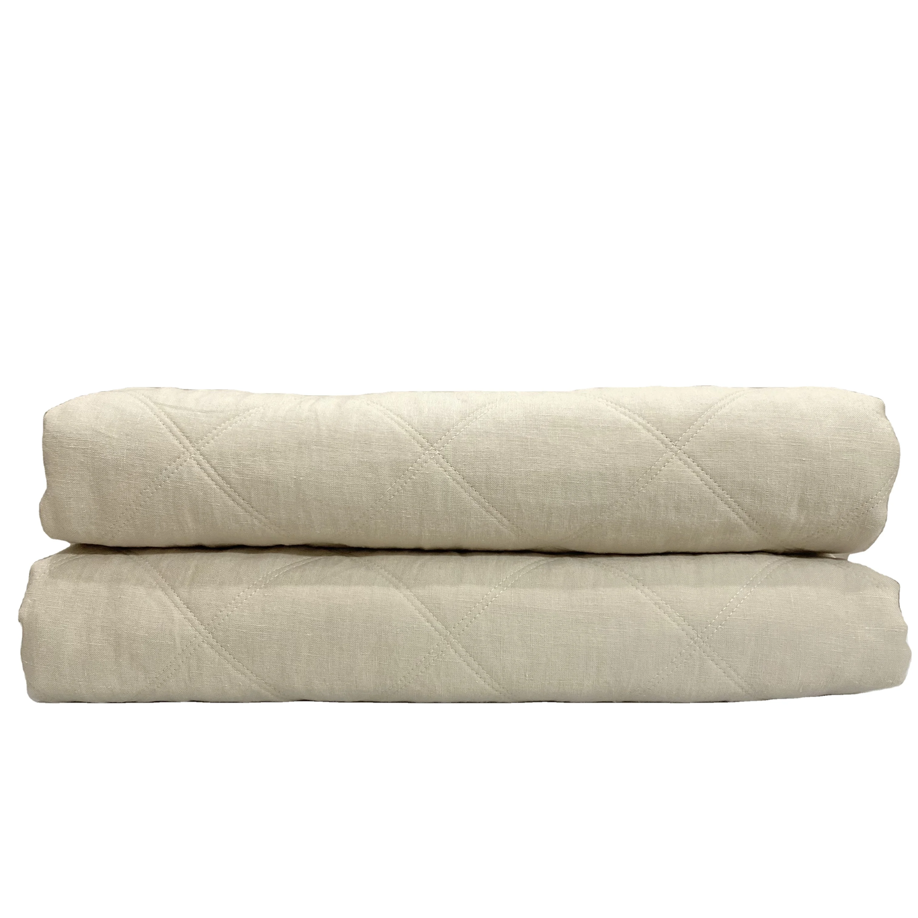 Уютное 100% французское льняное стеганое одеяло, набор постельных принадлежностей для двойной кровати размера «queen-size»