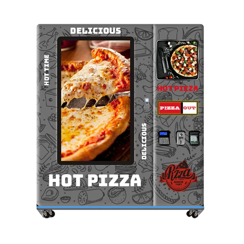 Wholesale Pizza Vending Machine Commercial Outdoor Fully Automatic Fresh Fast Hot Food Pizza Vendor Machine Factory