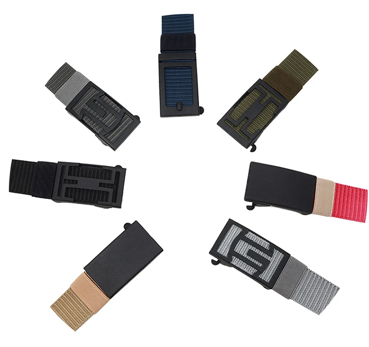 Casual Tactical Nylon Belt With Adjustable Strap Environmentally Friendly Materials Waistband Bags Jacquard Logo Nylon Webbing