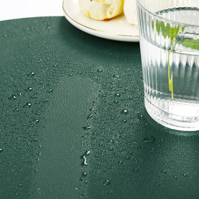 hot sell europe place mats dining table leather table mats and coasters Round Square Faux Printed Pu Leather Placemat