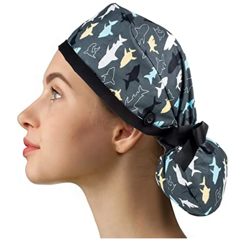 Vadulyer operating room hat printing medical surgical hat sweat-absorbent pet hospital doctor work hat nursing scrubs cap