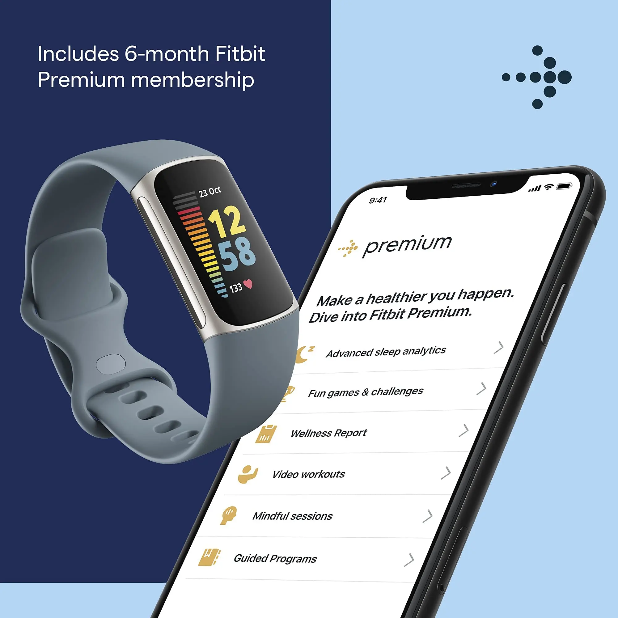 Fitbit Charge 5 Advanced Health & Fitness Tracker with Built-in GPS, Stress Management Tools, Sleep Tracking, 24/7 Heart Rate