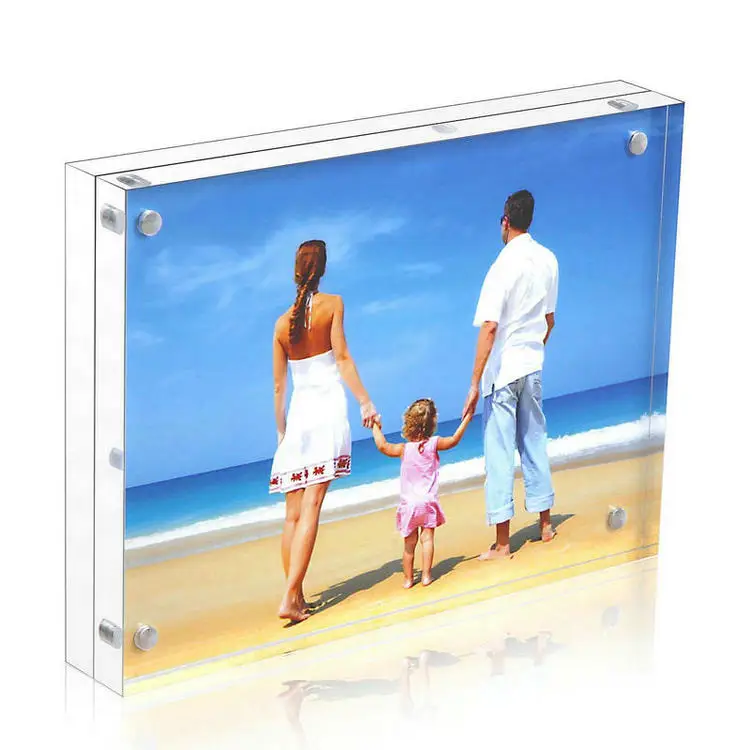 5x7 inch clear acrylic magnetic photo frames for home decorate