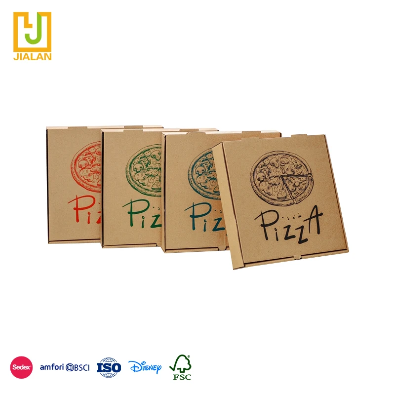 Food grade custom logo paper pizza box printing corrugated paper kraft pizza box