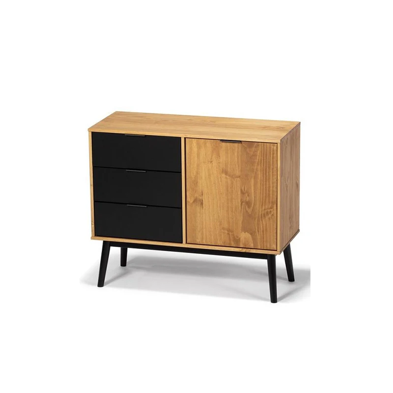 3 Drawers 1 door Chest Nightstand with Particle Board Top Storage Tower storage dresser Closet for Living Room Bedroom