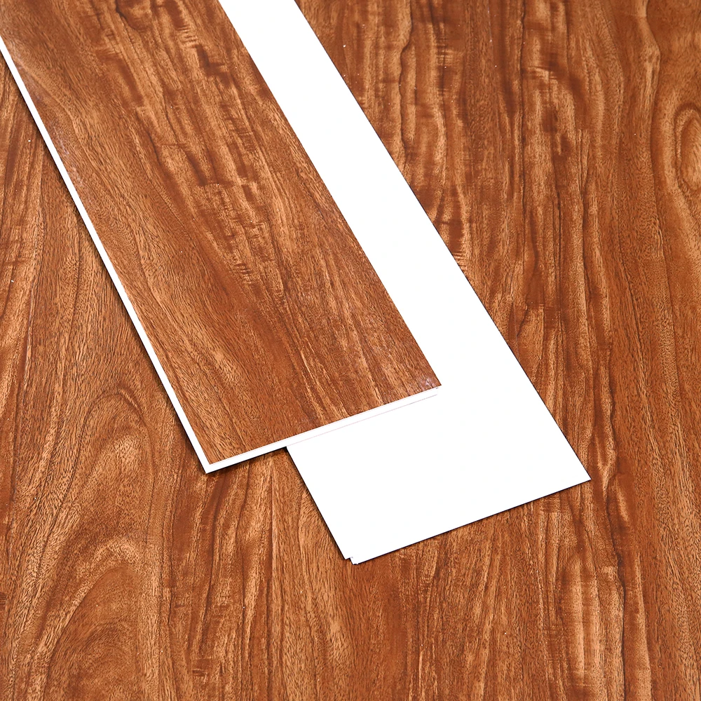 Free sample 4mm thickness waterproof moisture-proof Click on interlocking PVC floor tile Plastic Parquet wood texture spc floor