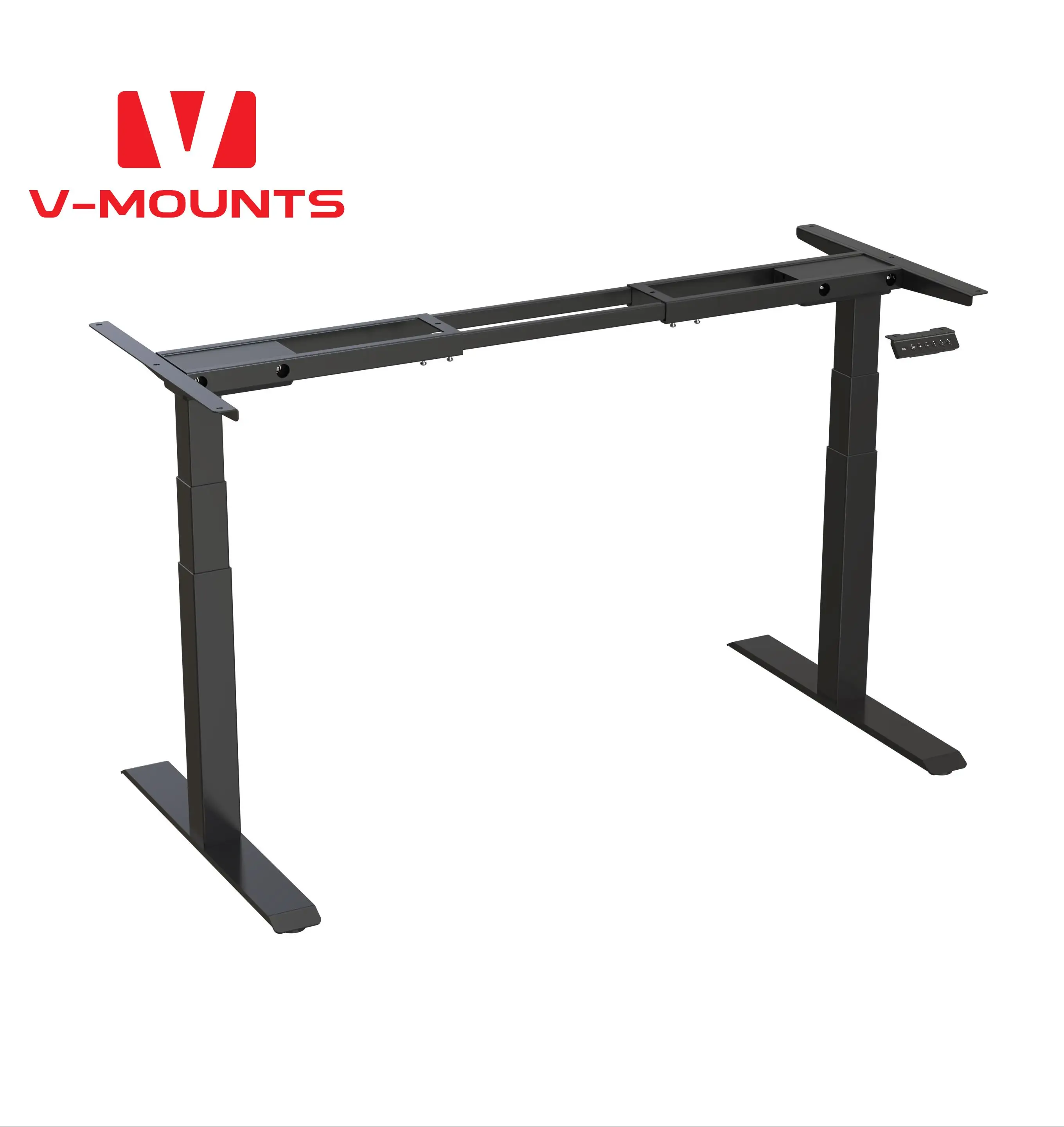 V-mounts 3-stage Rectangular Leg Electric Dual Motor Height Adjustable Motorized Office Desk VM-JSD2-02-D-1P