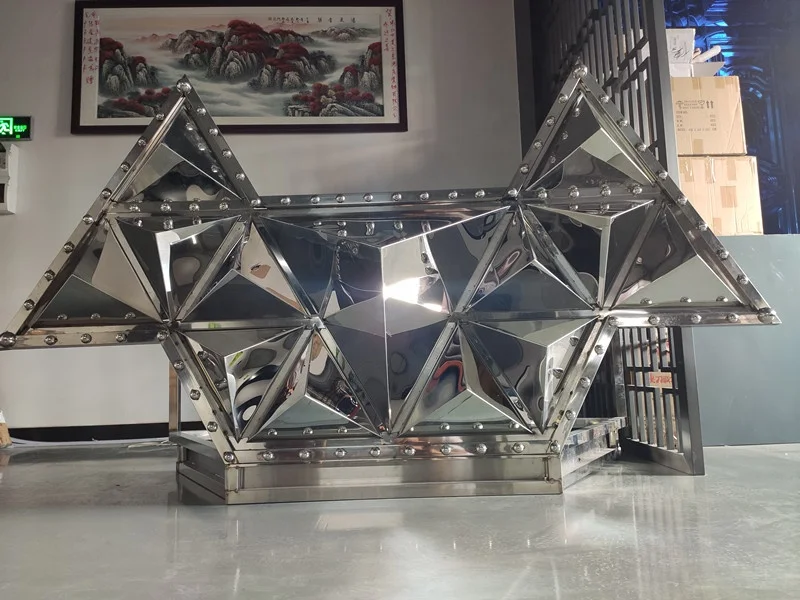 
Professional Party DJ table stainless steel special design LED DJ table LED Modern lighted up 16color remote control 